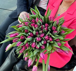 Купить тюльпаны в Екатеринбурге — Букет из 51 розового тюльпана