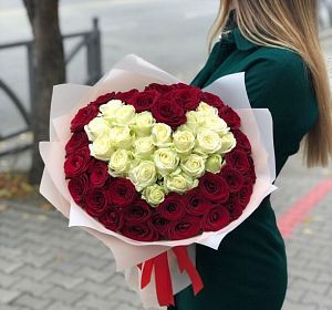 Букеты с красными розами — Букет Нежность в сердце