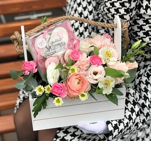 Цветы в ящике — Ящик с цветами Пуговка