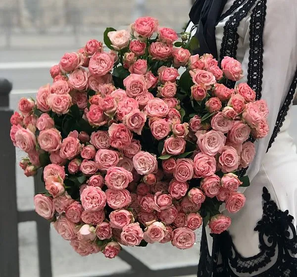 Букет цветов 25 роз бомбастик (Роза кустовая  60-70см и ) | Картинка №2