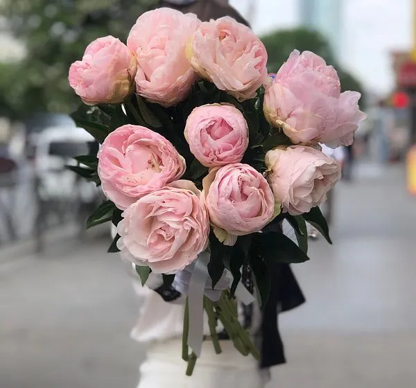 Букет цветов 9 розовых пионов (Пион  Махровый и ) | Картинка №2