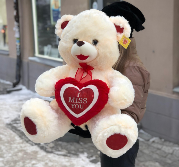 медведь с сердцем i miss you (Мягкая игрушка Медведь 1-4060-60 и ) | Картинка №1