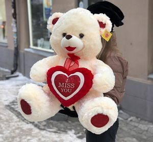 Мягкие игрушки — Медведь с сердцем I MISS YOU