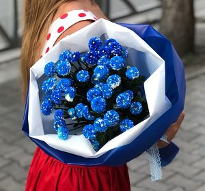 Красивые букеты цветов для мамы — Синий синий иней