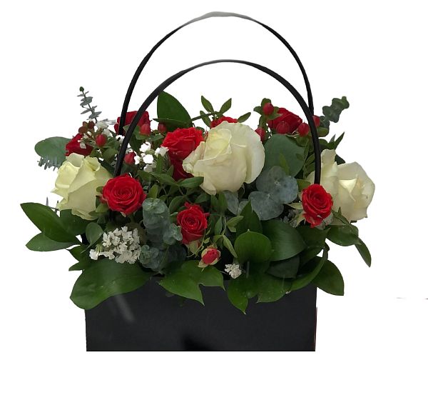 сумочка с цветами (Роза Россия 50 см и Фисташка) | Картинка №3