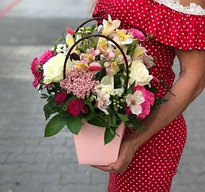 Букет из сухоцветов — Сумочка с цветами Розовый мир