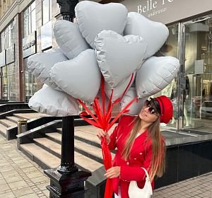 Доставка шаров Екатеринбург — 15 воздушных белых сердец