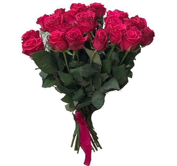 Букет цветов пурпурная охапка роз (Роза Россия 50 см Цветная по Акции и ) | Картинка №3