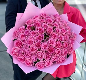 Букеты розовых роз — Букет Сладкий поцелуй